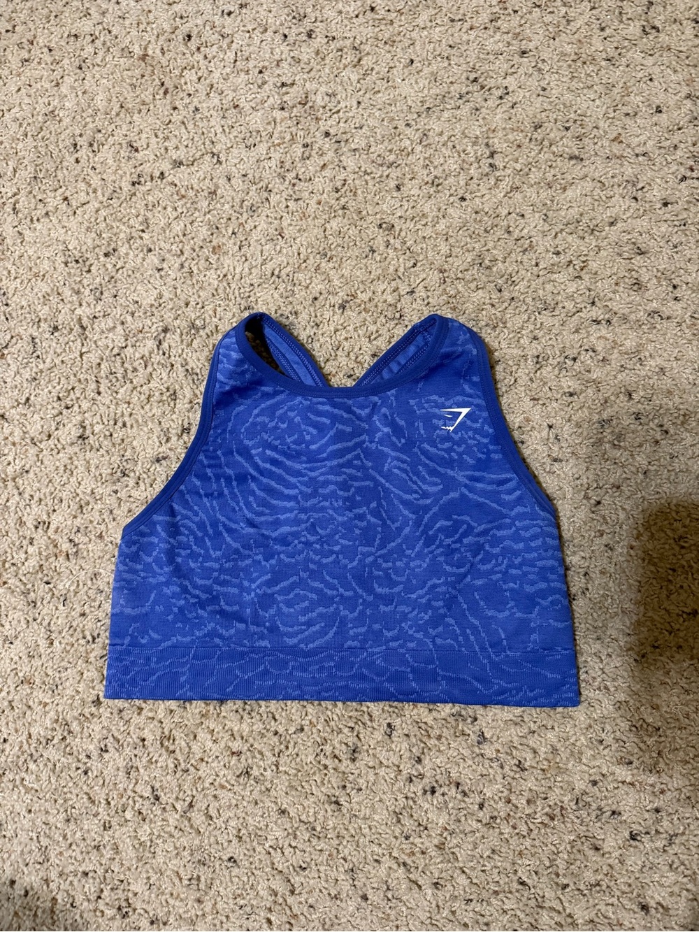Gymshark Blue High-Neck Seamless Sports Bra